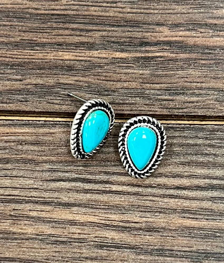 726452, 12mm Drop Stone Stud Earrings