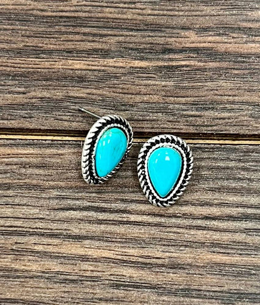726452, 12mm Drop Stone Stud Earrings
