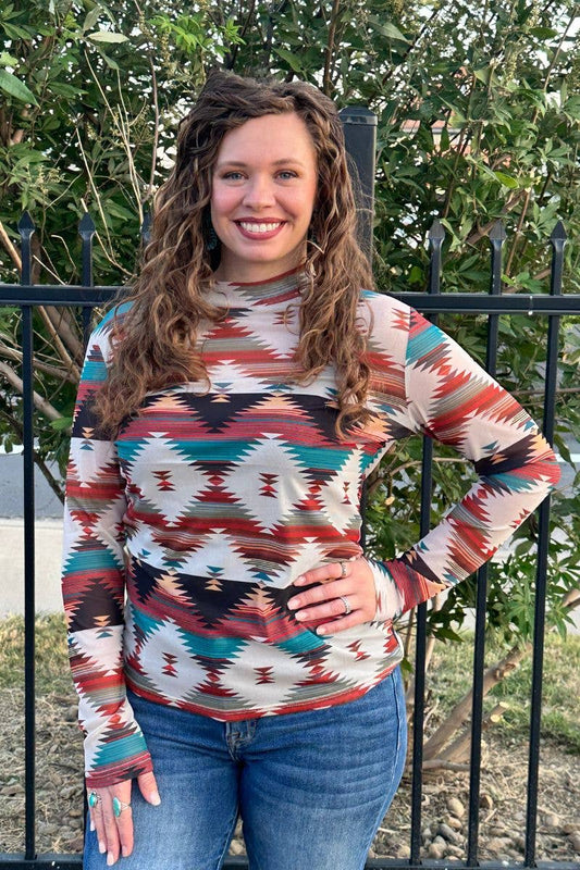 Shirts Women’s Long Sleeve Southern Roots Mesh Top