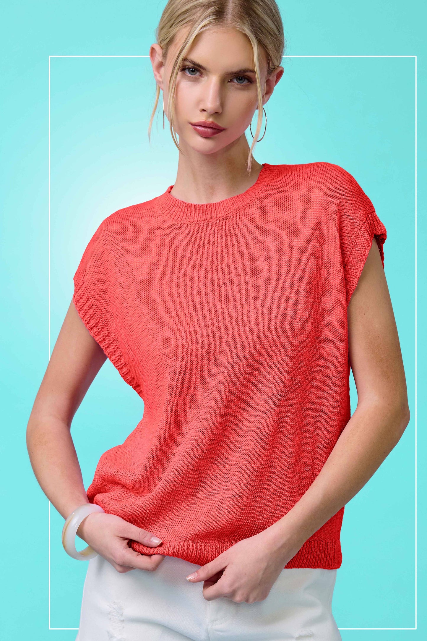 Outerwear Women’s Loose Fit Knit Sweater Vest JCS3598