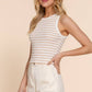 13936 Stripe Cotton Rib Knit Tank Top