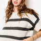 MCS3579-Boxy Silhouette Stripe Lightweight Sweater Top Outerwear Women’s