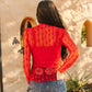 LARIAT Women’s LACE L/S *RED Mesh Top
