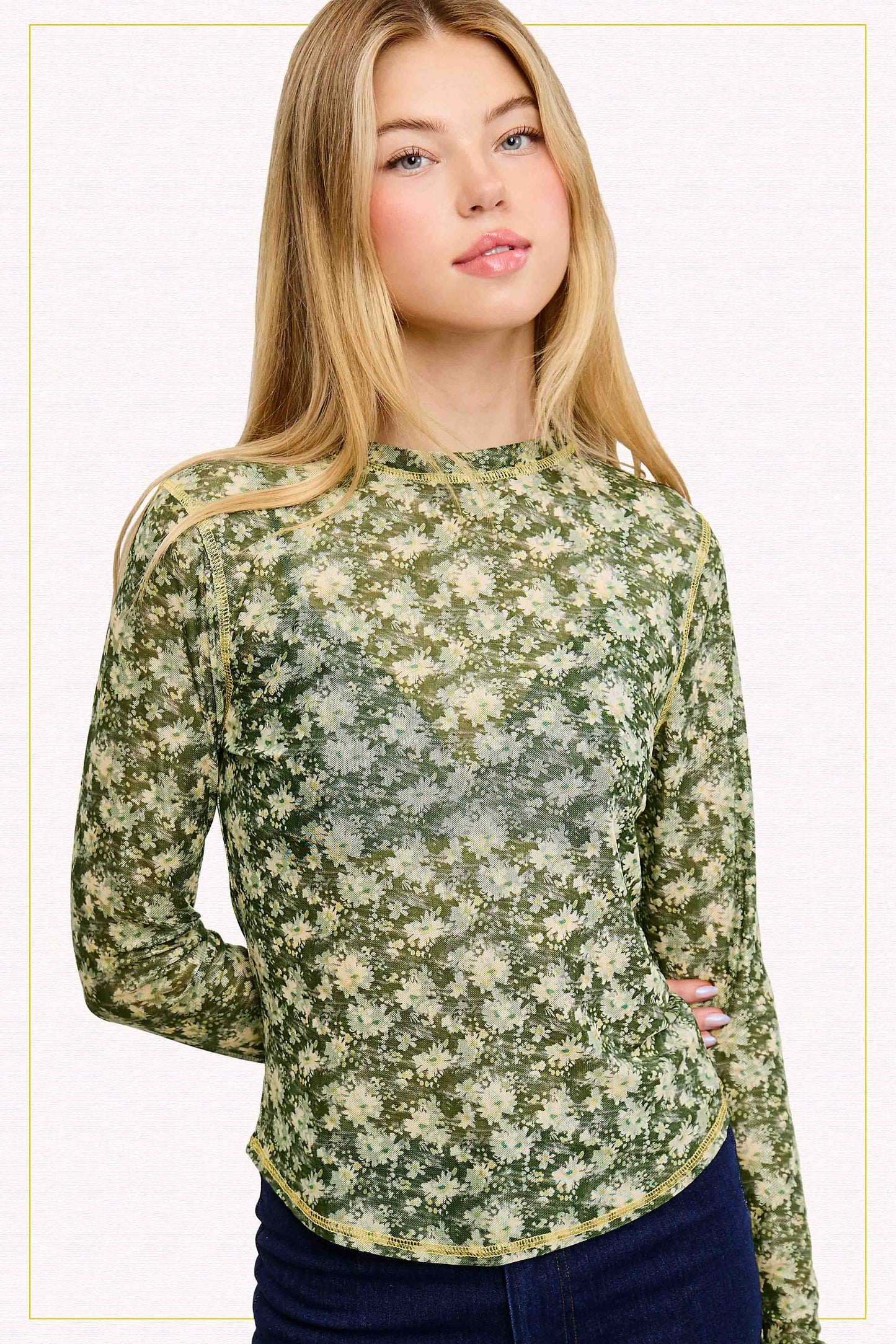 JCT7701-Floral Layer Top