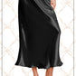 JDP4232-Dressy Satin Long Panel Silhouette Skirt