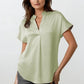 Drop Shoulder Blouse In Crinkle Satin
