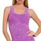 Tops Women’s 2 Way Neckline Washed Ribbed Seamless Tank