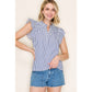 Shirts Women’s FRILLED SPLIT NECK STRIPED TOP 20952