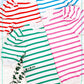 Shirts Women’s Lightweight Puff Short Sleeve Stripe Knit Top JCS3562