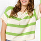 MCS3579-Boxy Silhouette Stripe Lightweight Sweater Top Outerwear Women’s