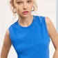 Shirts Women’s-Stretchy Basic Ribbed Sleeveless Crew Neck Tank Top HUT7340