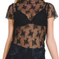 6339 Lace See-through Layering Short Sleeve Top