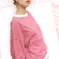 Shits Women’s Loose Fit Striped Short Sleeve Crew Neckline Top MCT7688