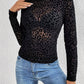 TO1494 Sheer Mesh Mock Neck Top