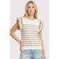Outerwear Women’s STRIPED RUFFLE SLEEVE SWEATER 55961