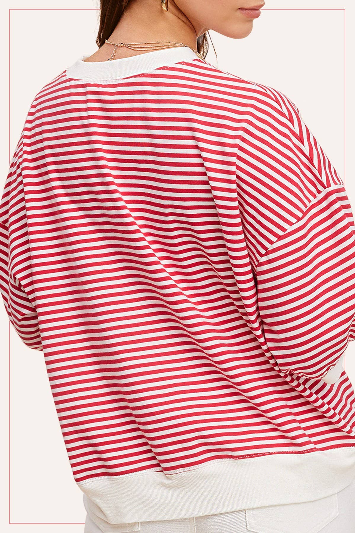 Shits Women’s Loose Fit Striped Short Sleeve Crew Neckline Top MCT7688