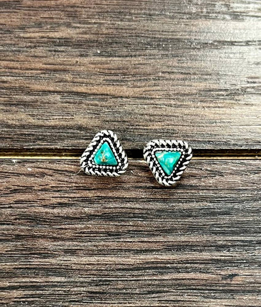 724795, 5mm Triangular Gemstone Stud Earrings
