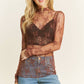 TP9602 MESH LACE HIGH NECK DESIGN LONG SLEEVE FITTED TOP