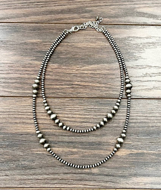 739541, Handmade 2-strand Navajo Bead Necklace