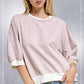 Shits Women’s Loose Fit Striped Short Sleeve Crew Neckline Top MCT7688