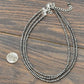733172, Handmade 17" 3-strand 4mm Navajo Bead Necklace