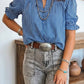 LDC Western Striped Round Neck Short Sleeve Top