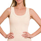 Tops Women’s 2 Way Neckline Washed Ribbed Seamless Tank