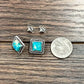 726401, 10mm Square Gemstone Stud Earrings