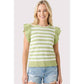 Outerwear Women’s STRIPED RUFFLE SLEEVE SWEATER 55950