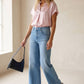 Drop Shoulder Blouse In Crinkle Satin