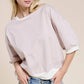 Shits Women’s Loose Fit Striped Short Sleeve Crew Neckline Top MCT7688