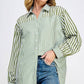 24351O Button Down Stiped Long Sleeves Top