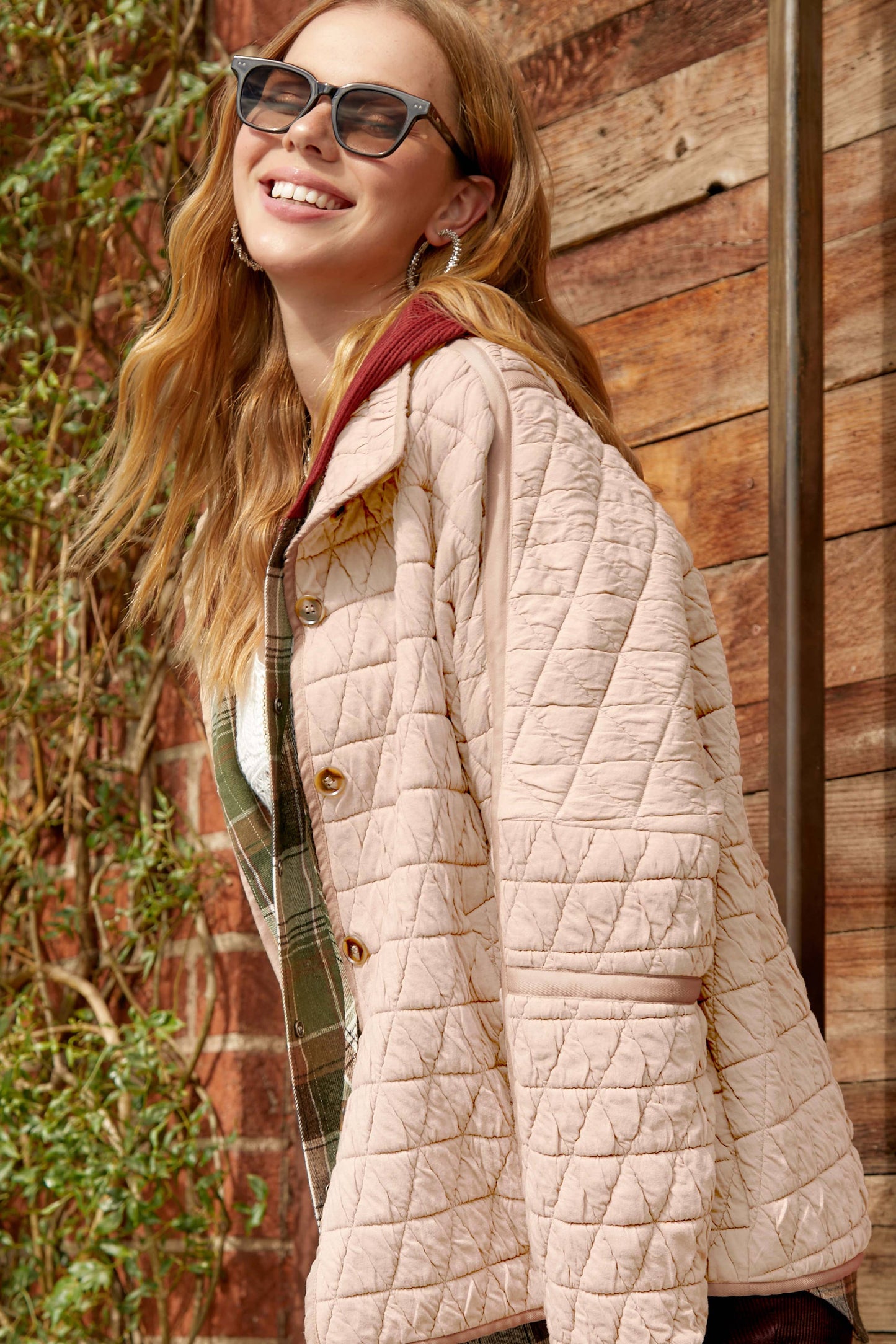 Outerwear Women’s Oversized Soft Quilted Button Down Jacket JKT1787