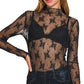 6343 Lace See-through Layering Top