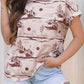 LDC Western Desert Sand Print Short Sleeve Knit Top 25227653