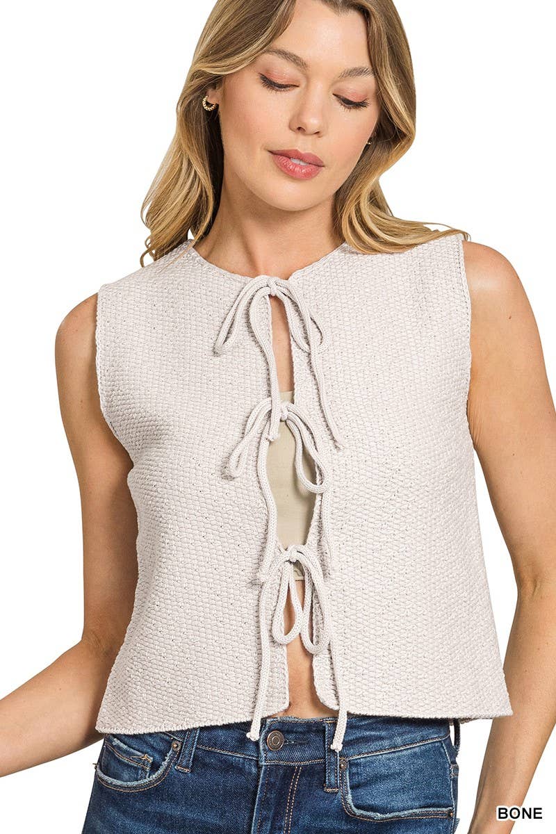 Tie Front Sweater Vest shirt
