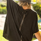 HBT7653 Dyed Fabric Round Neck Batwing Short Sleeve Women’s Shirts