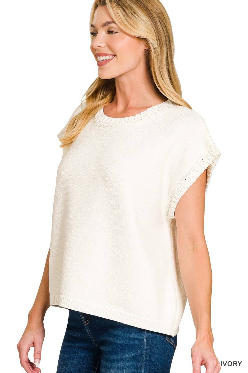 Outerwear Women’s Stitch Detailed Oversize Sweater Vest 2717Y