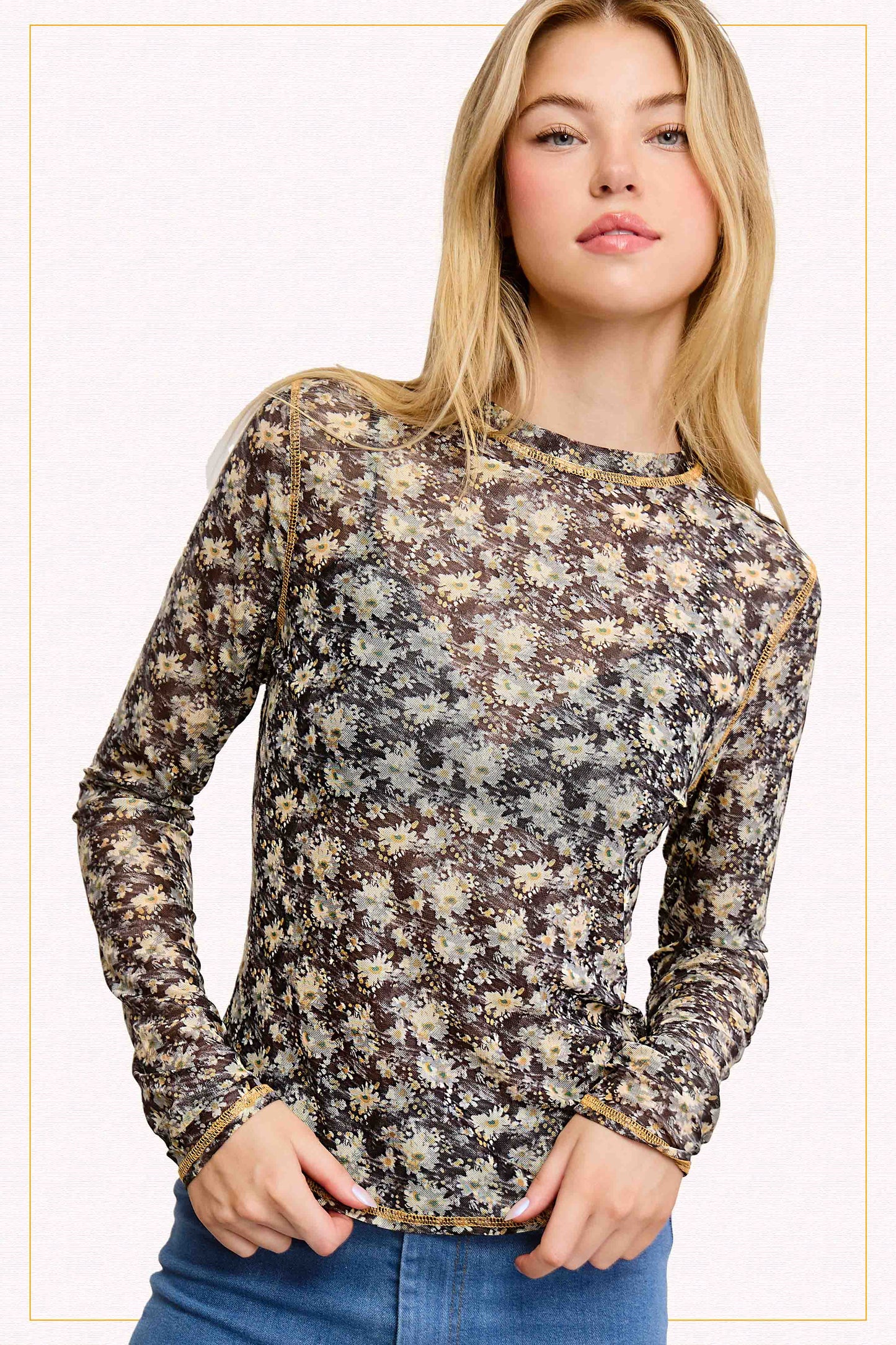 JCT7701-Floral Layer Top