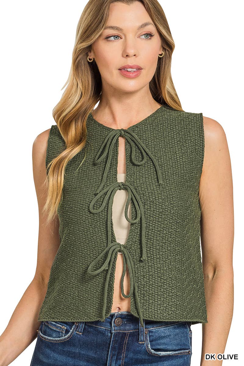 Tie Front Sweater Vest shirt
