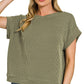 Raised Rib Cap Sleeve Top 8616Y