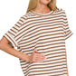 8602A Stripe Jacquard Round-neck Box Tee