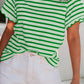 Shirts Women’s LDC Spring Scalloped Trim Round Neck Stripe T Shirt P219 P319