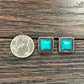 725296, 10mm Square Turquoise Stud Earrings