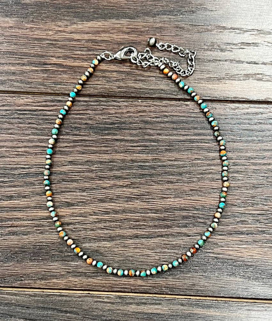 736372, Handmade 15" Round Gemstone Necklace
