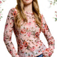 JDT7714-Semi Sheer Crew Neck Long Sleeve Mesh Layering Top