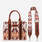 Purses Wrangler Light Coffee Allover Aztec Crossbody WG2203-8120SLCF