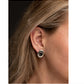 Earrings Silver & Black Post E680BLK