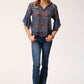 Shirt Women’s Roper Floral Short Sleeve 03-051-0590-3011