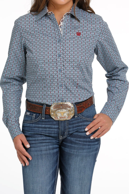 Shirt Women’s Cinch Long Sleeve Light Blue MSW9165037